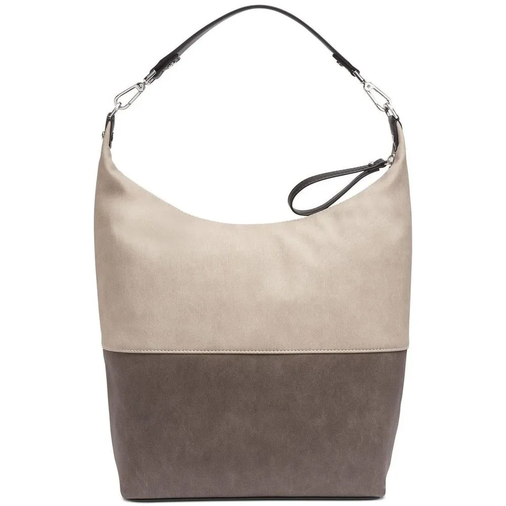 Calvin Klein Women's Elaine Hobo Large Shoulder Bag Grey Combo/Silver Small Size